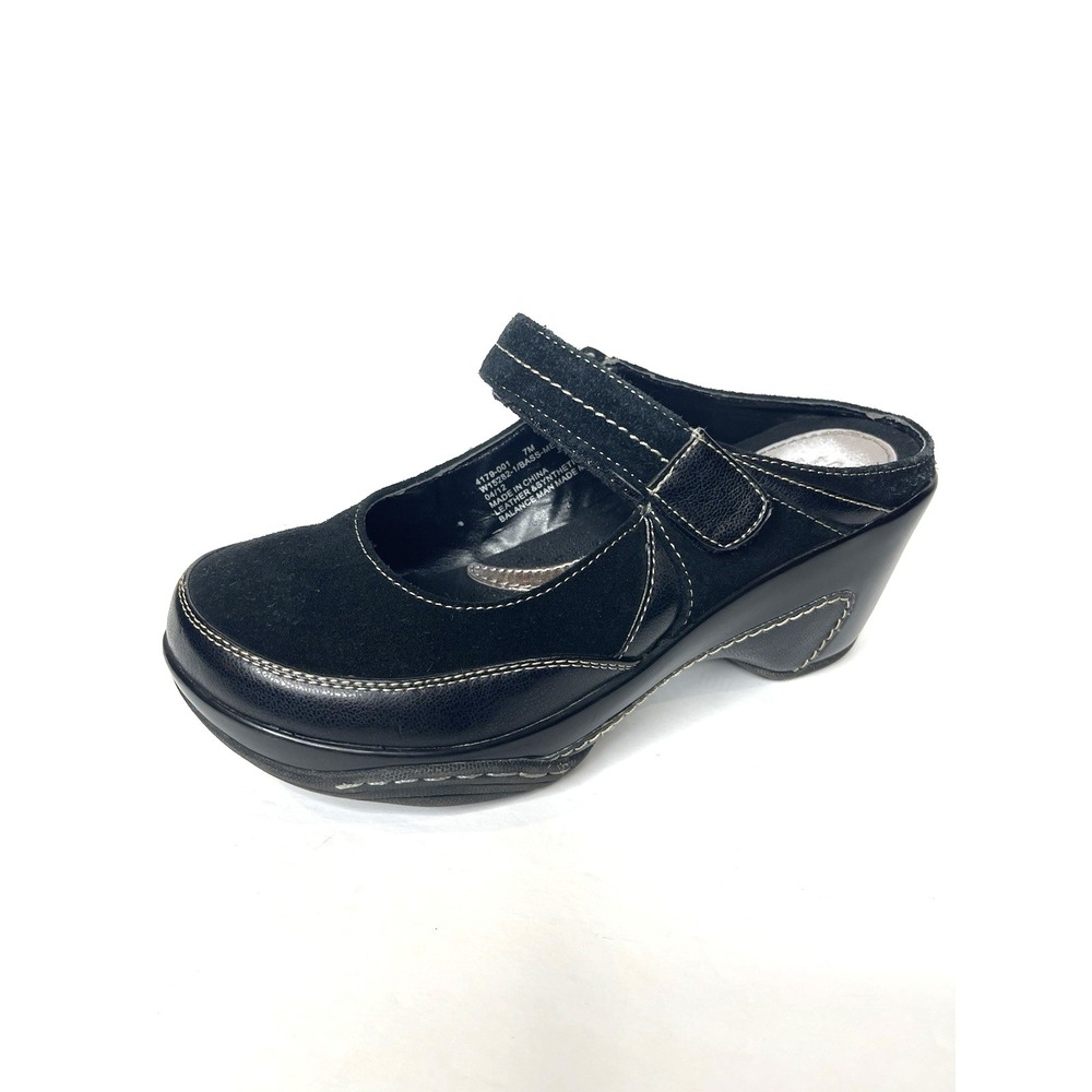 Bass Melrose Y2K Mary Jane‎ Mule Black Clog slip on chunky boho Size 7